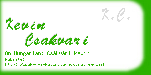 kevin csakvari business card